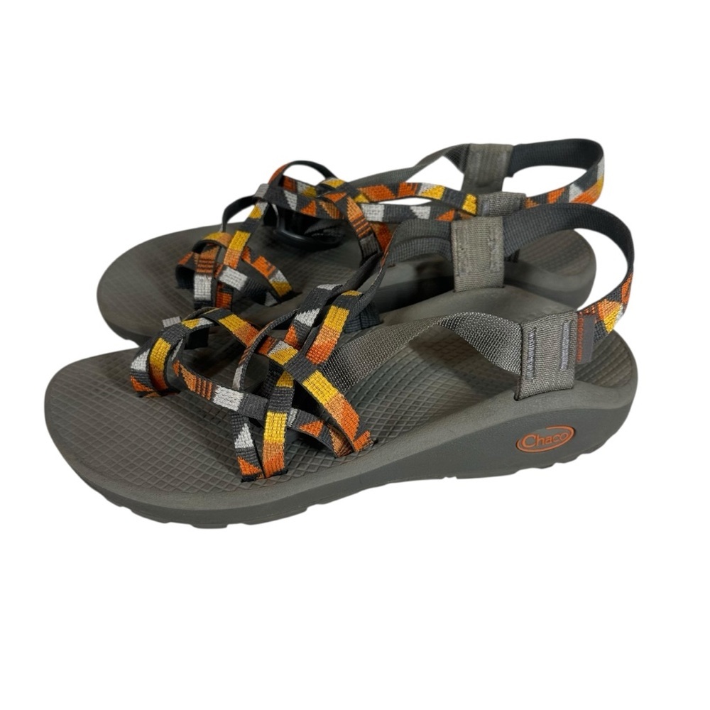CHACOS Z Cloud Women's 9 Grey Sole Aztec Puzzle Poppy Multi Color Hiking Sandal